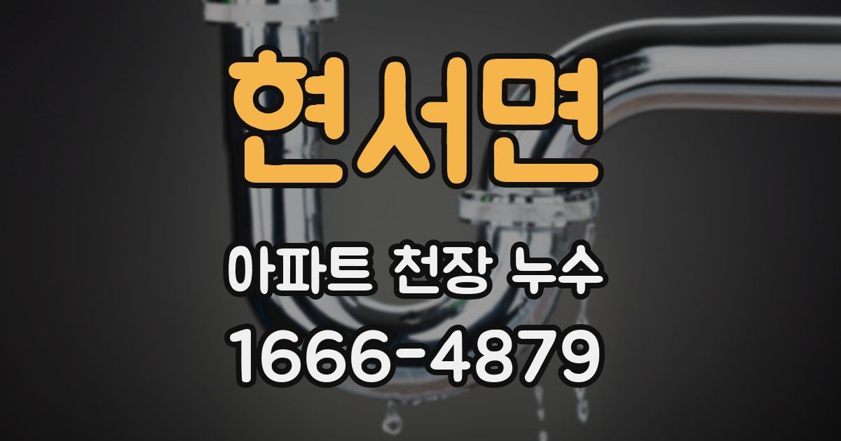 현서면 아파트 천장 누수