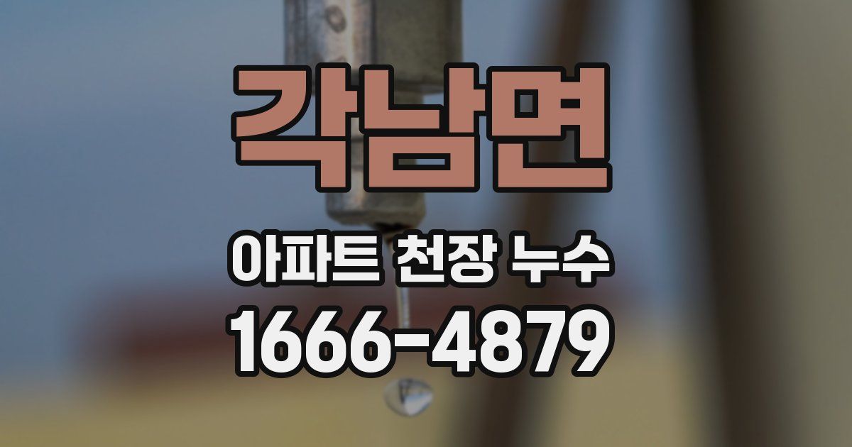 각남면 아파트 천장 누수