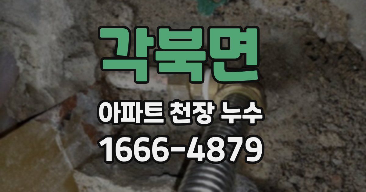 각북면 아파트 천장 누수