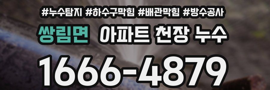 쌍림면 아파트 천장 누수