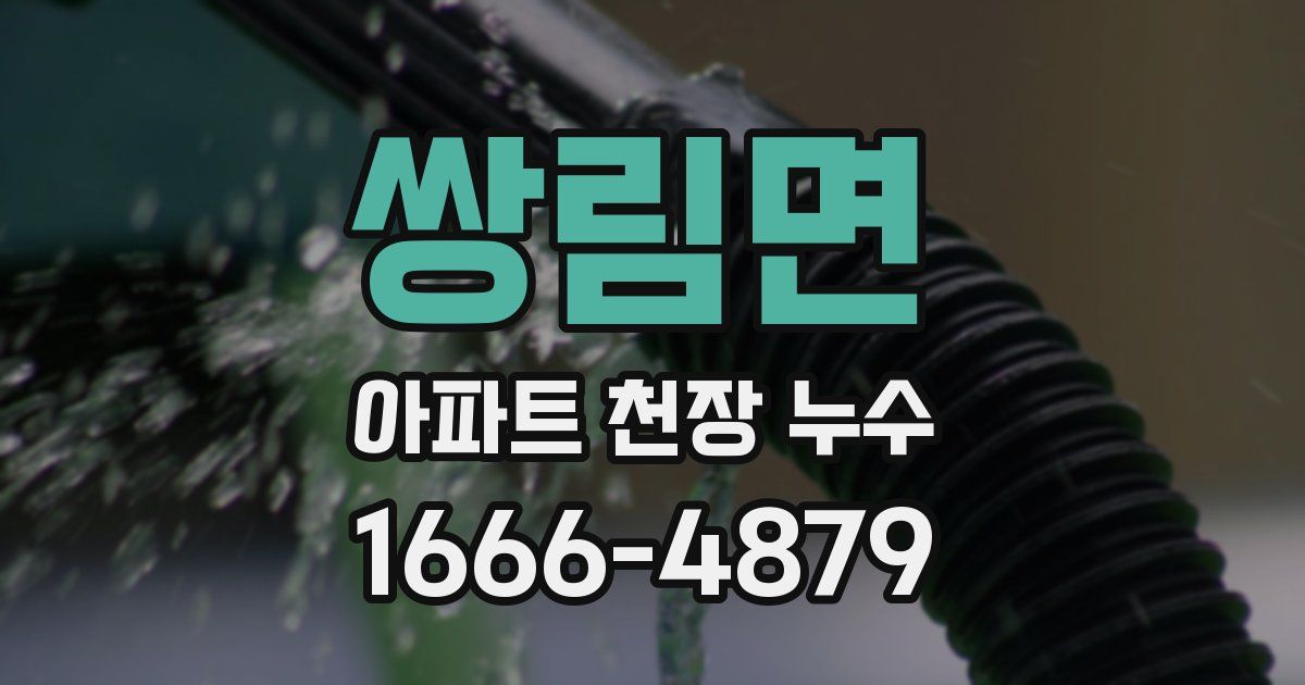쌍림면 아파트 천장 누수