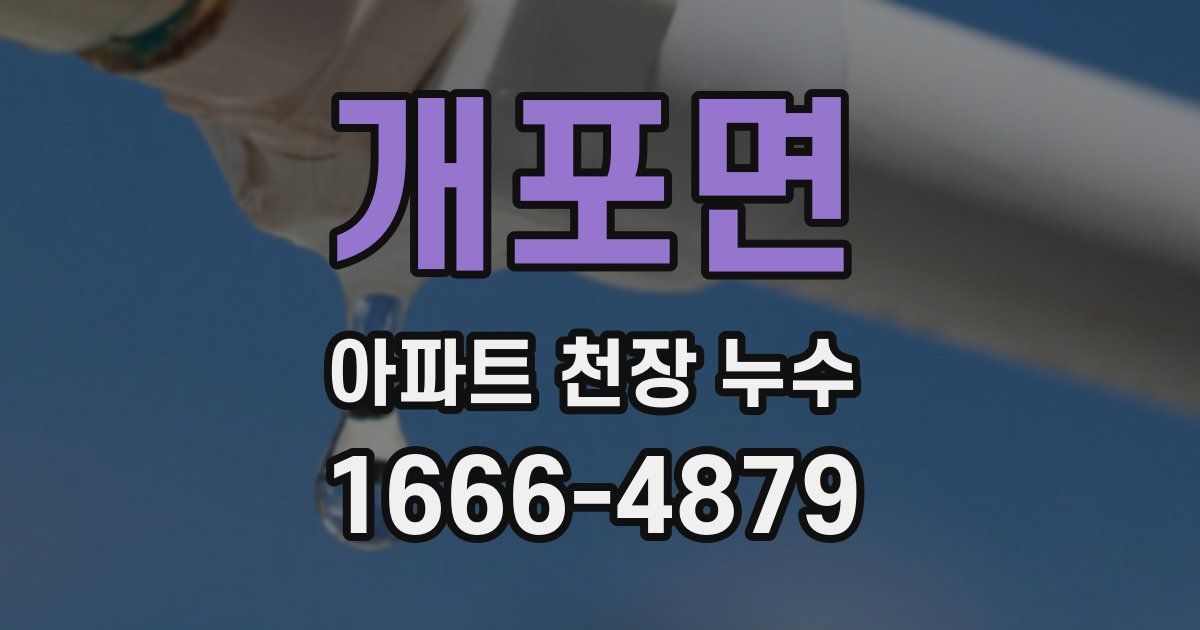 개포면 아파트 천장 누수
