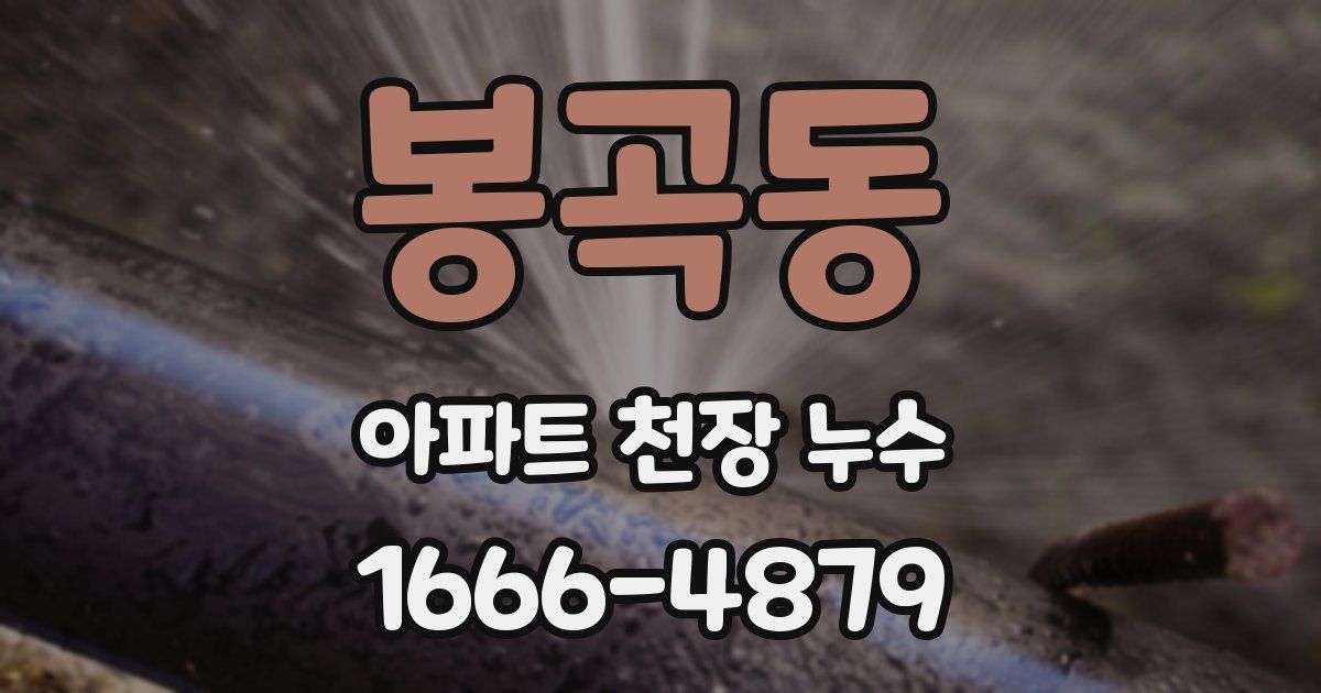 봉곡동 아파트 천장 누수