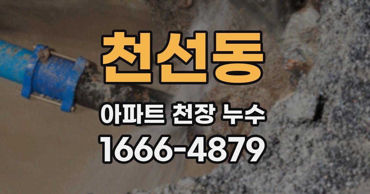 천선동 아파트 천장 누수