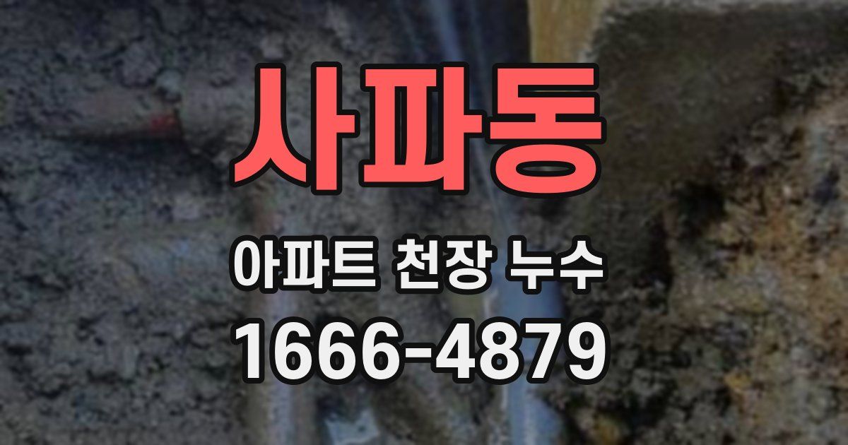 사파동 아파트 천장 누수