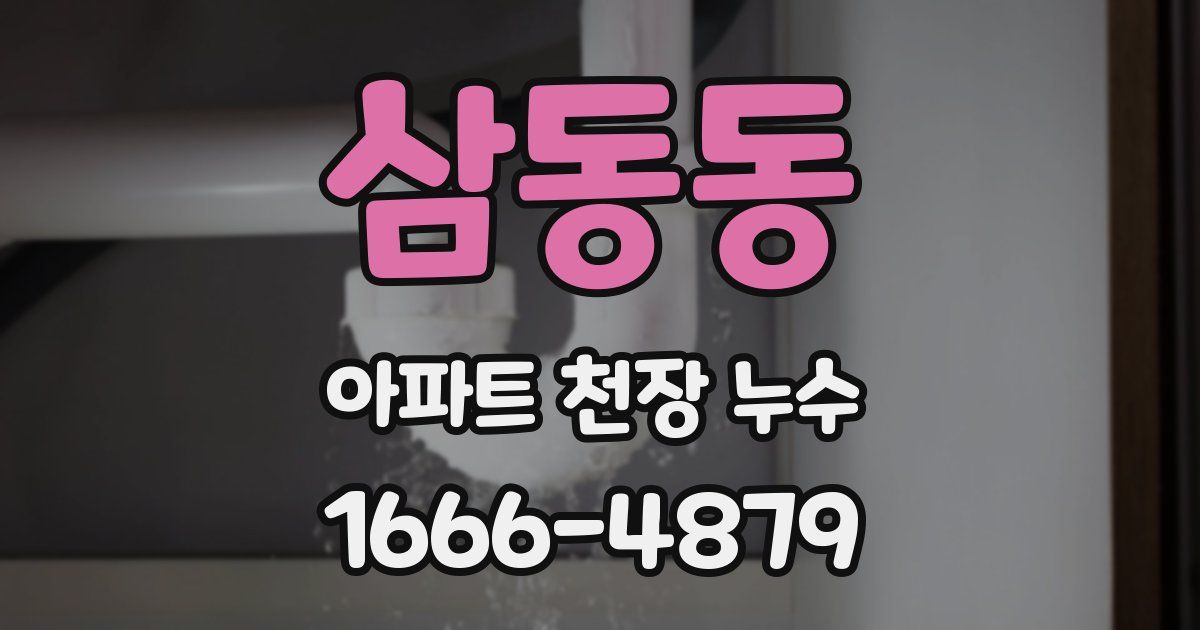삼동동 아파트 천장 누수