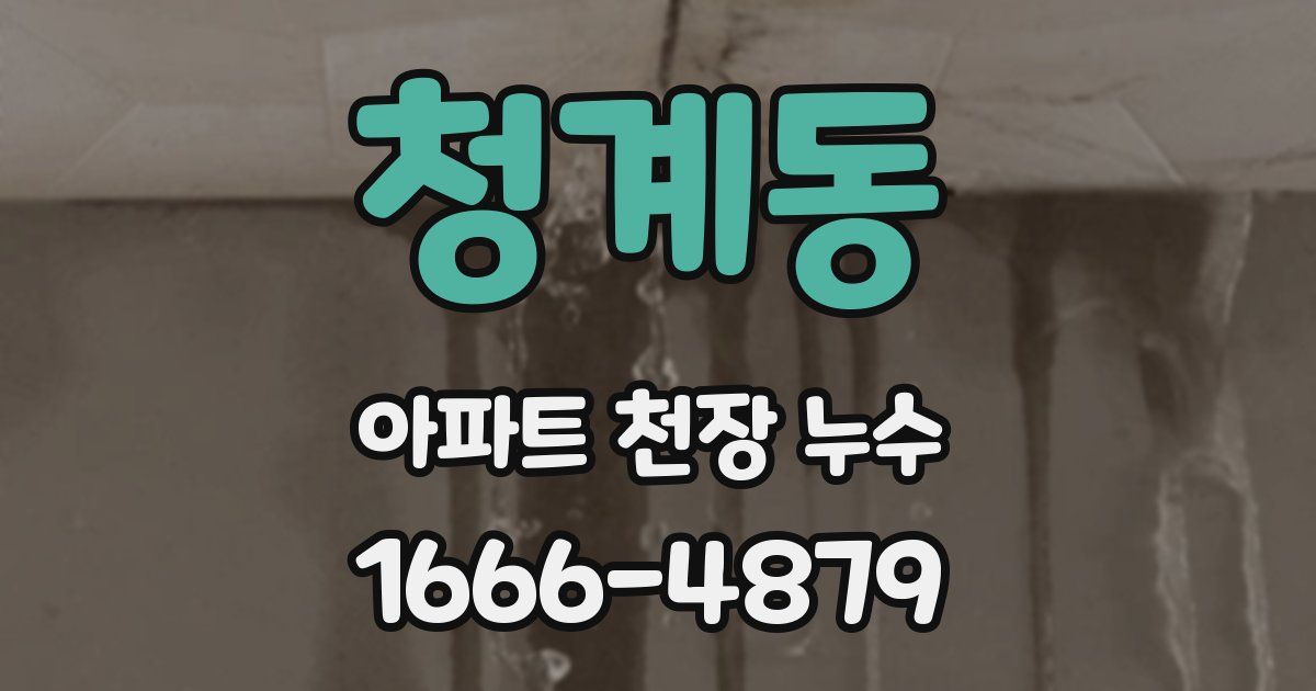 청계동 아파트 천장 누수