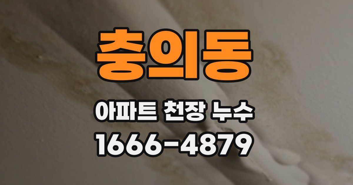 충의동 아파트 천장 누수