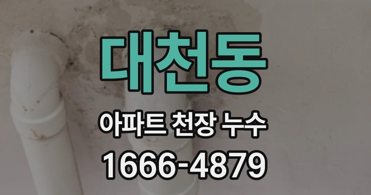 대천동 아파트 천장 누수