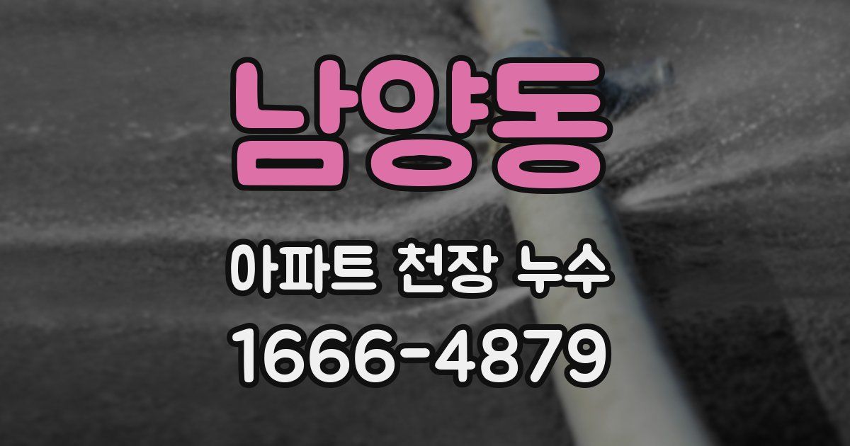 남양동 아파트 천장 누수