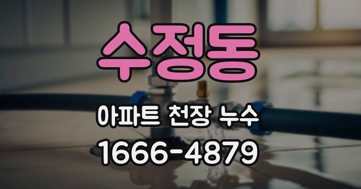 수정동 아파트 천장 누수