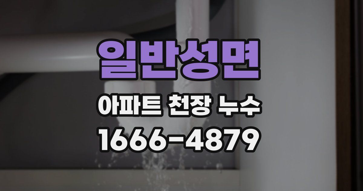 일반성면 아파트 천장 누수