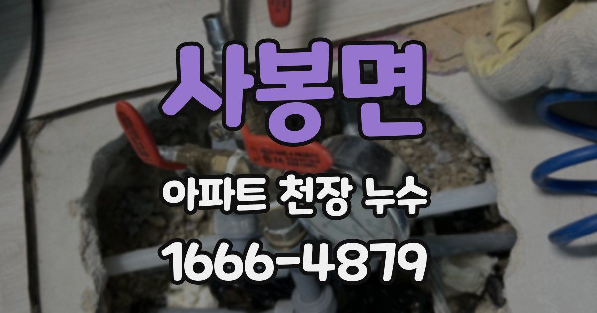 사봉면 아파트 천장 누수