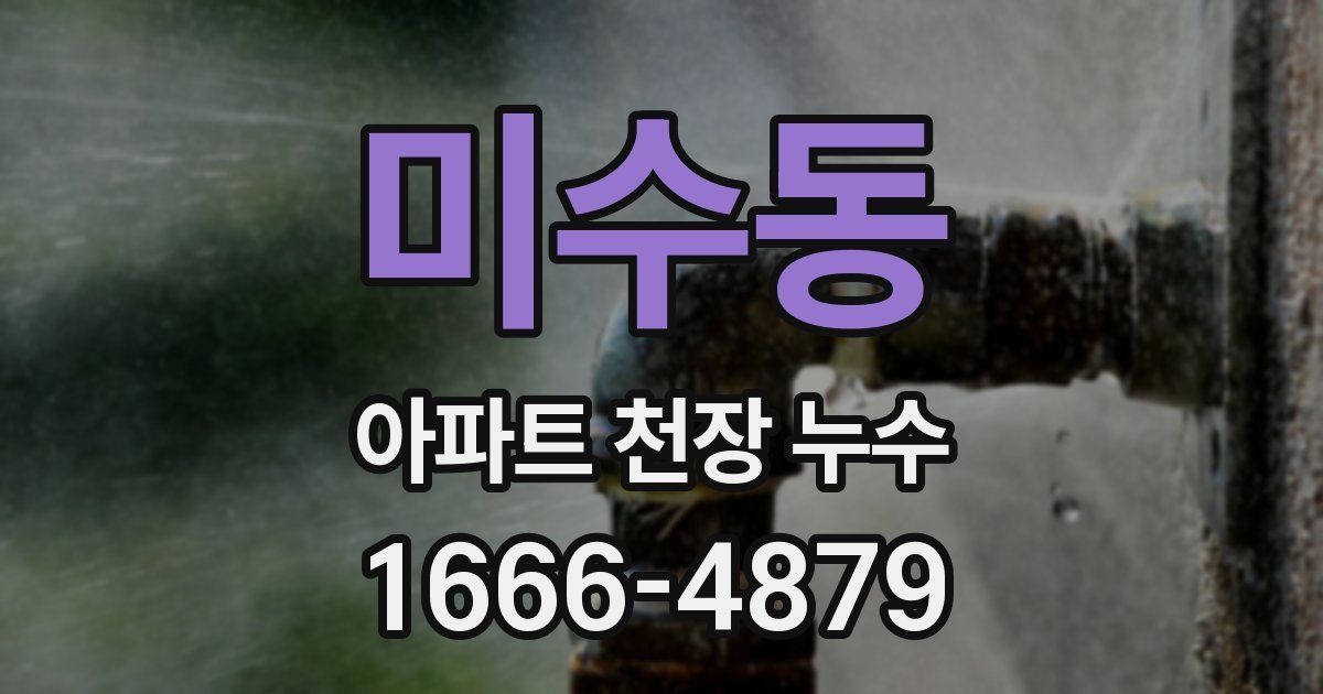 미수동 아파트 천장 누수