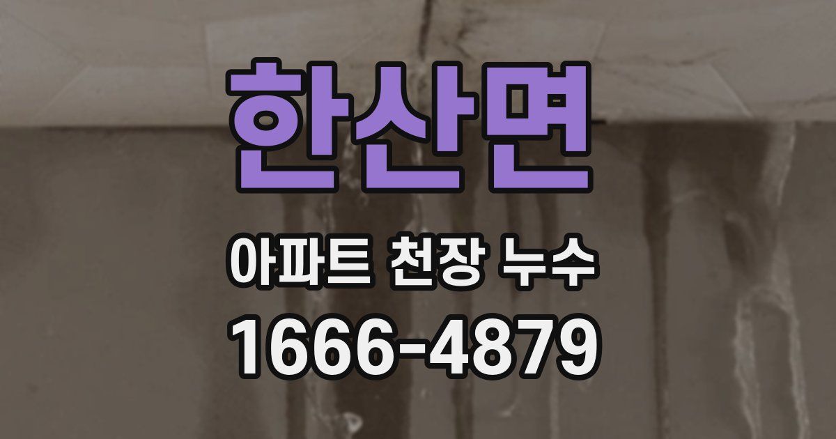한산면 아파트 천장 누수