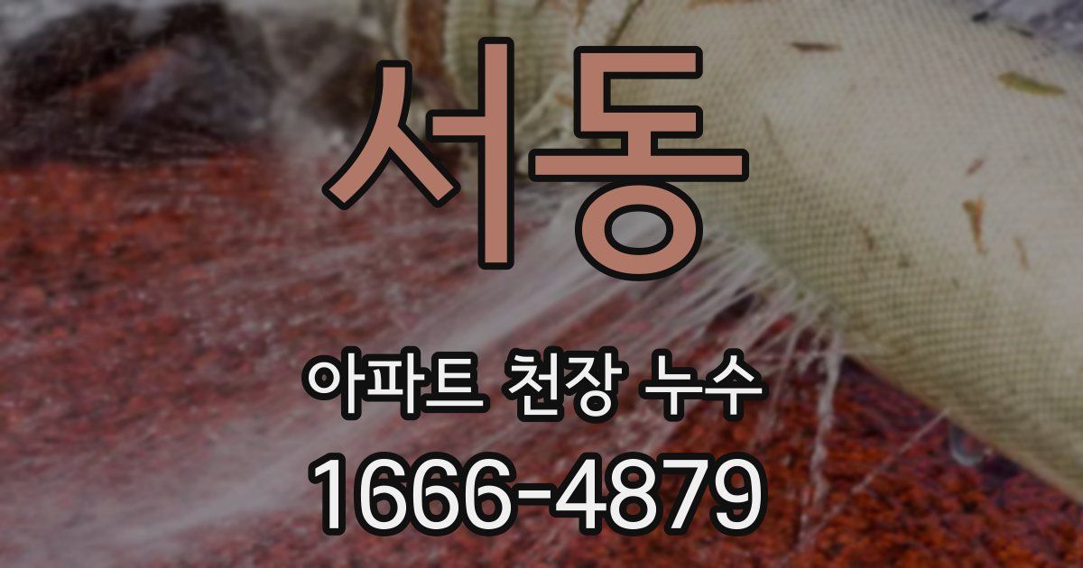 서동 아파트 천장 누수