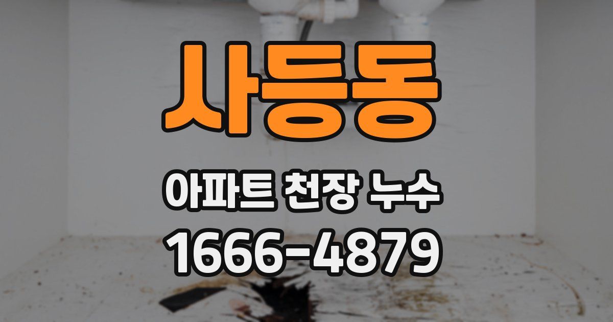 사등동 아파트 천장 누수