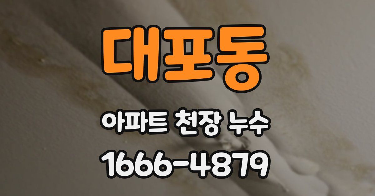 대포동 아파트 천장 누수