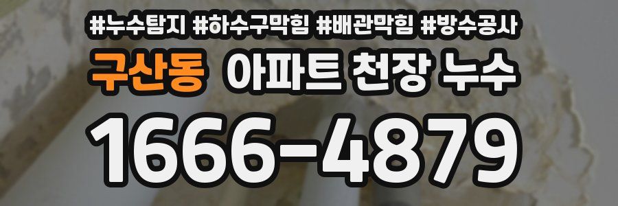 구산동 아파트 천장 누수