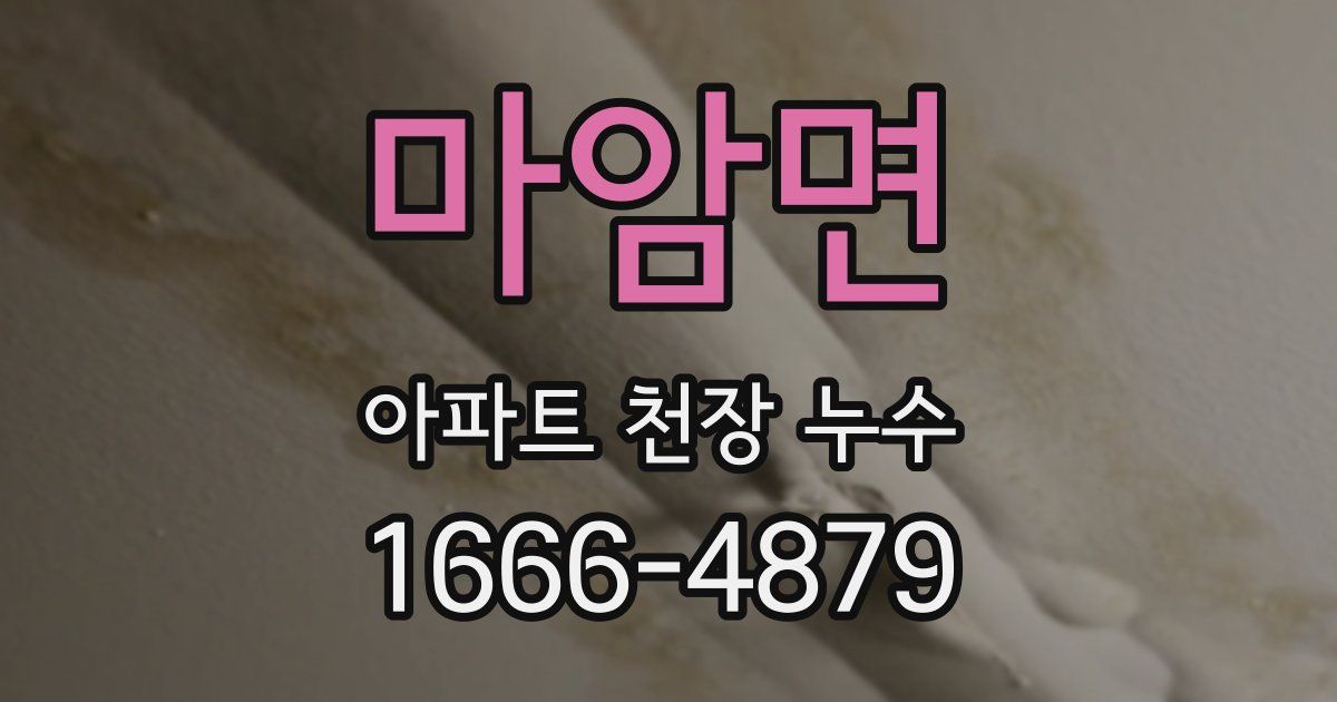 마암면 아파트 천장 누수