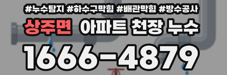 상주면 아파트 천장 누수