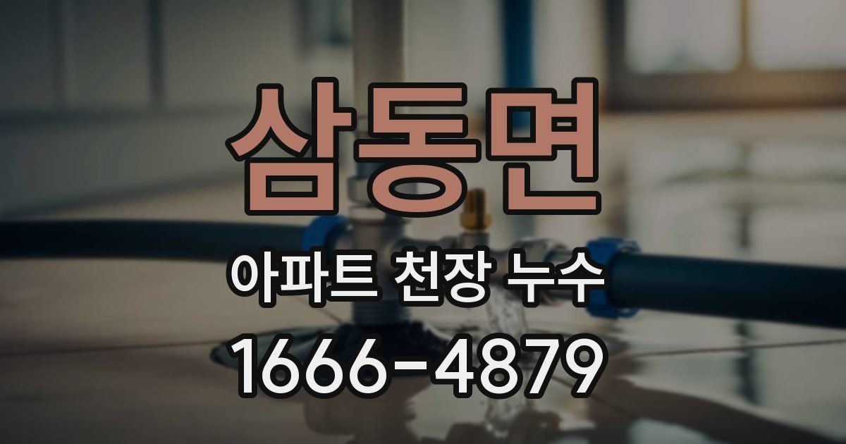 삼동면 아파트 천장 누수