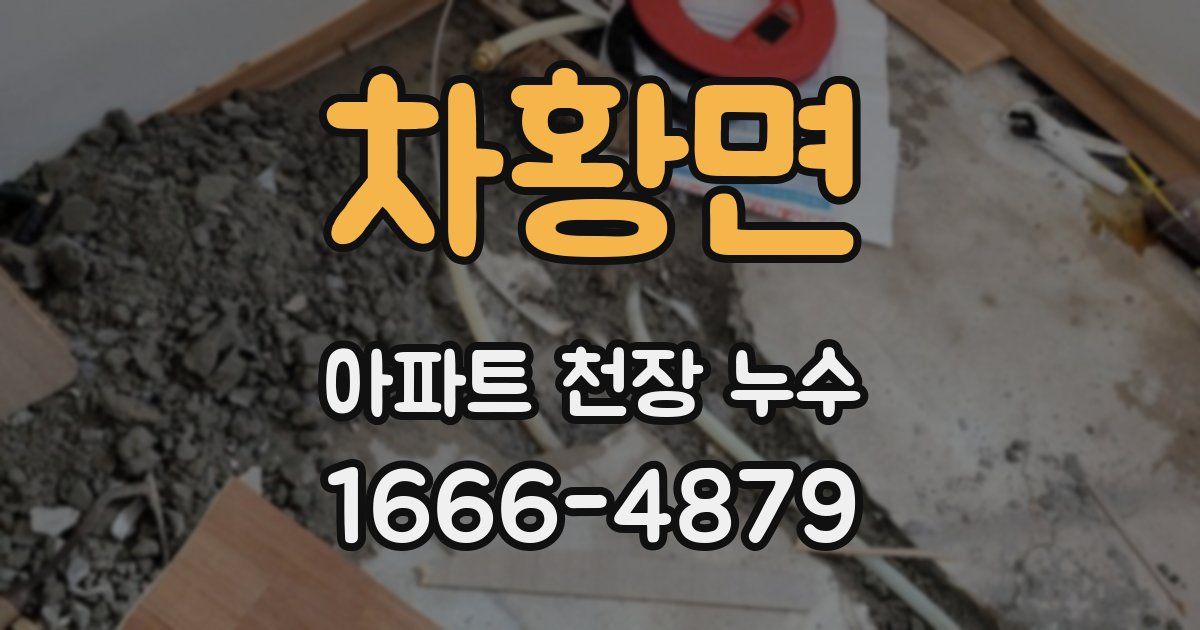 차황면 아파트 천장 누수