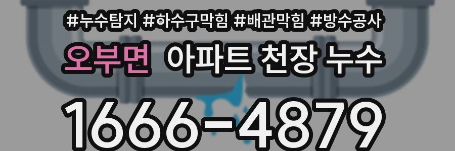 오부면 아파트 천장 누수