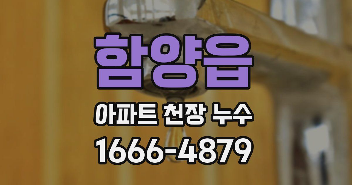 함양읍 아파트 천장 누수