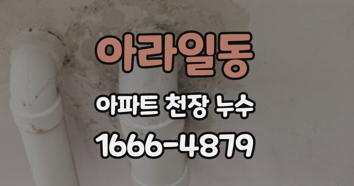 아라일동 아파트 천장 누수