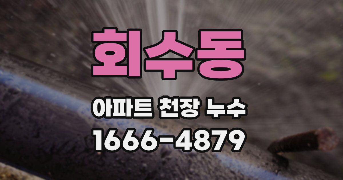 회수동 아파트 천장 누수