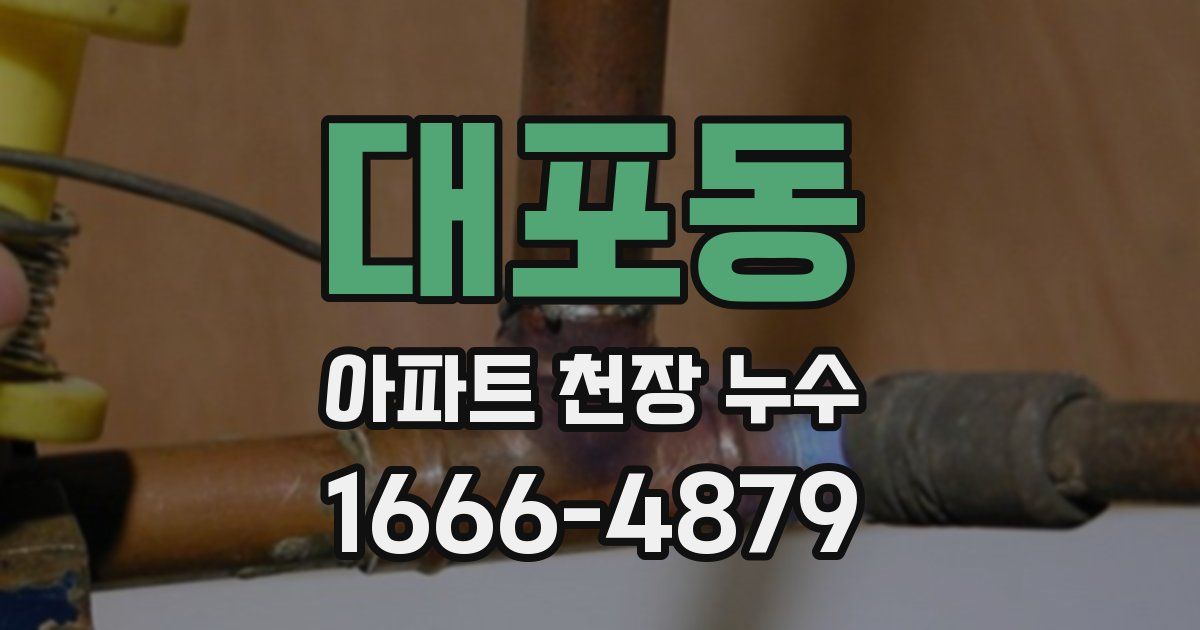 대포동 아파트 천장 누수