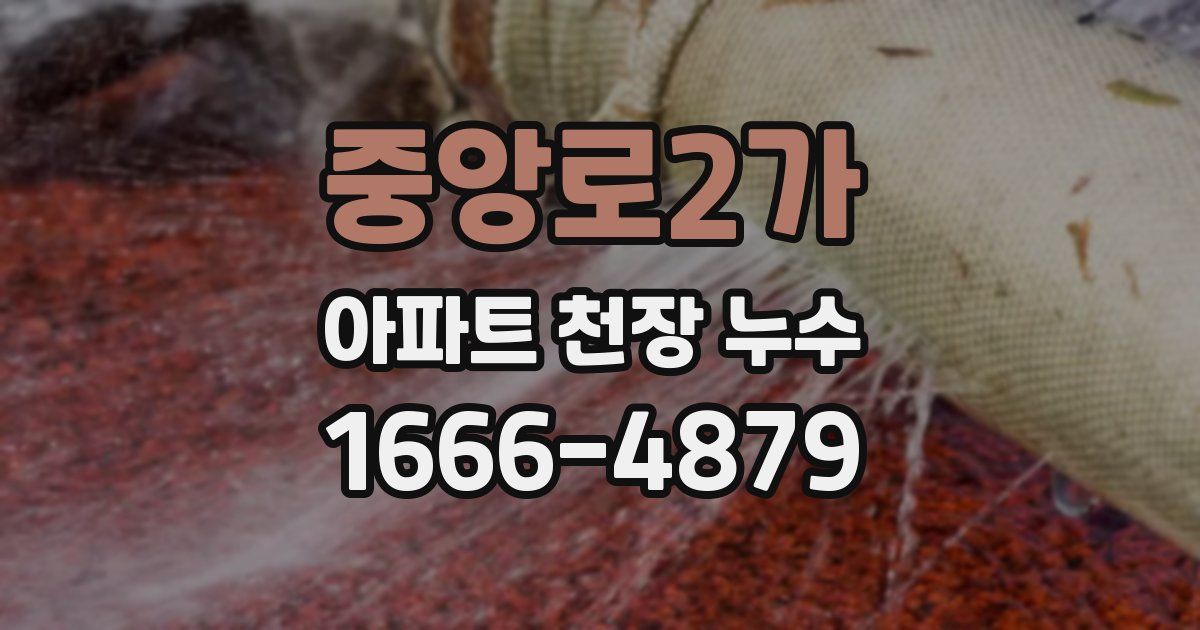 중앙로2가 아파트 천장 누수
