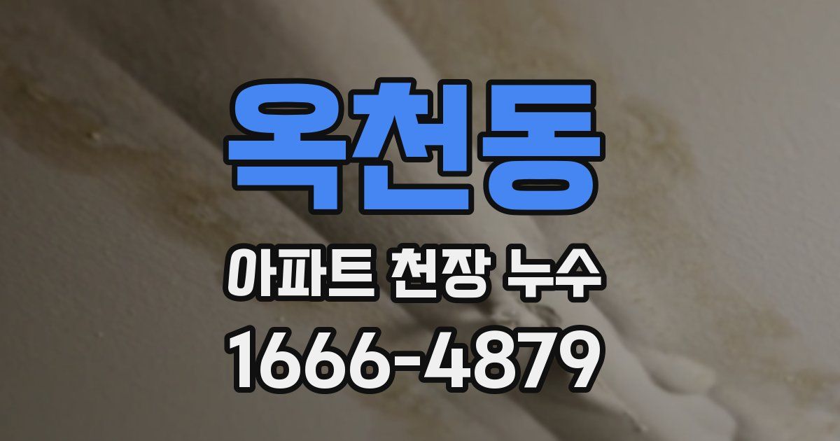 옥천동 아파트 천장 누수