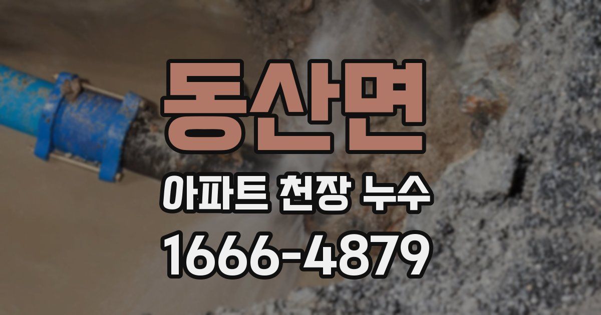 동산면 아파트 천장 누수