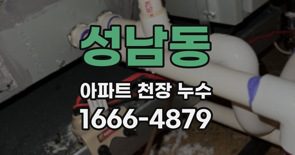 성남동 아파트 천장 누수