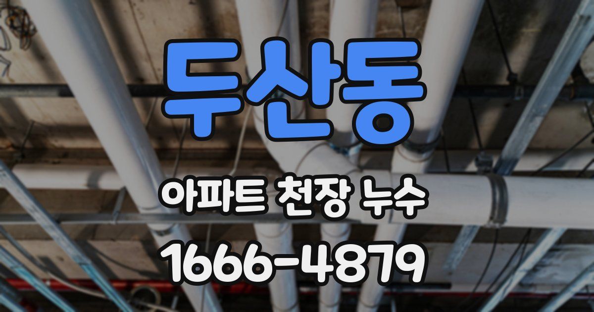 두산동 아파트 천장 누수