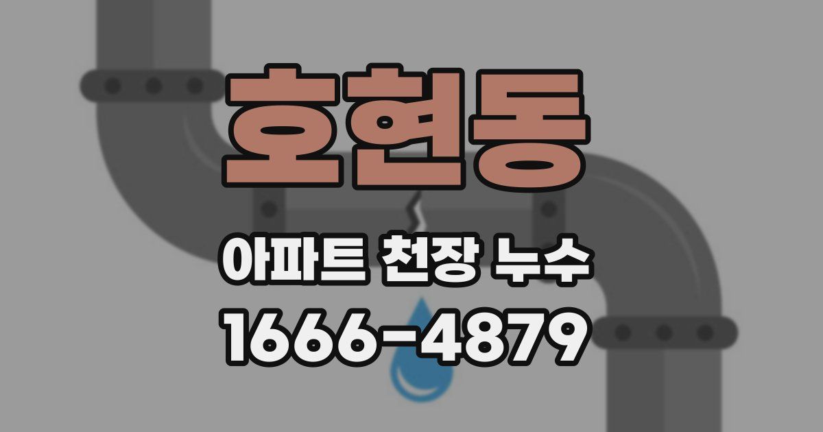 호현동 아파트 천장 누수