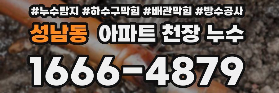 성남동 아파트 천장 누수