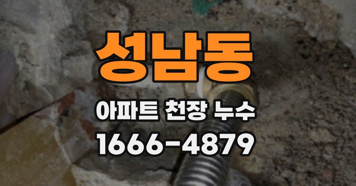 성남동 아파트 천장 누수
