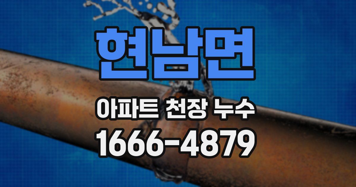 현남면 아파트 천장 누수