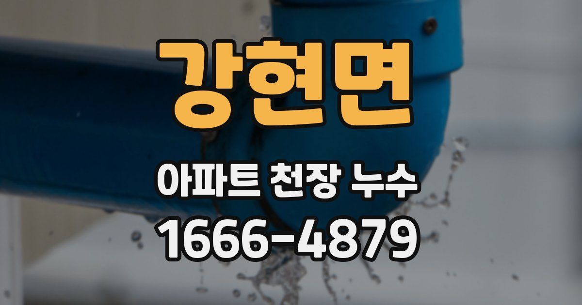 강현면 아파트 천장 누수
