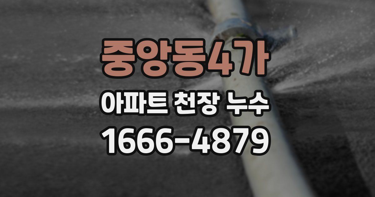 중앙동4가 아파트 천장 누수