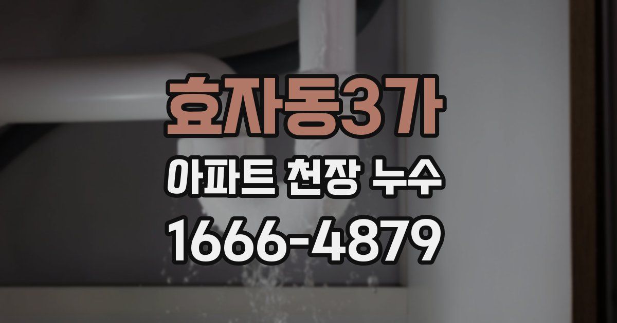 효자동3가 아파트 천장 누수