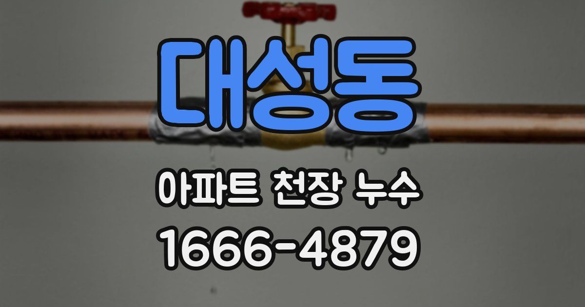 대성동 아파트 천장 누수