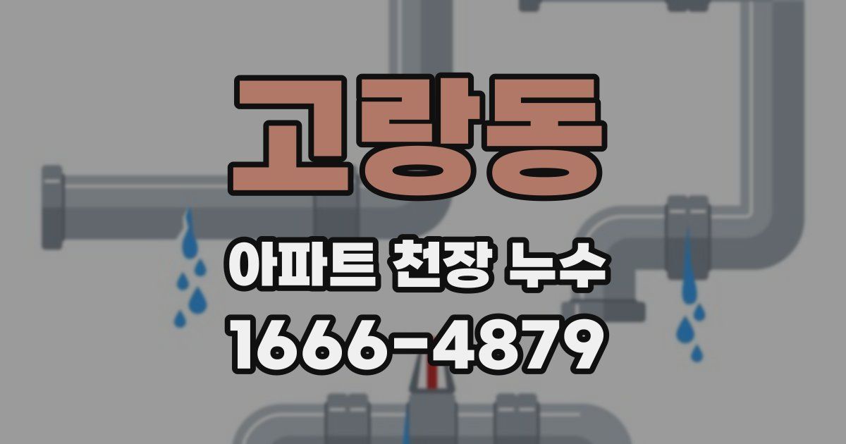 고랑동 아파트 천장 누수