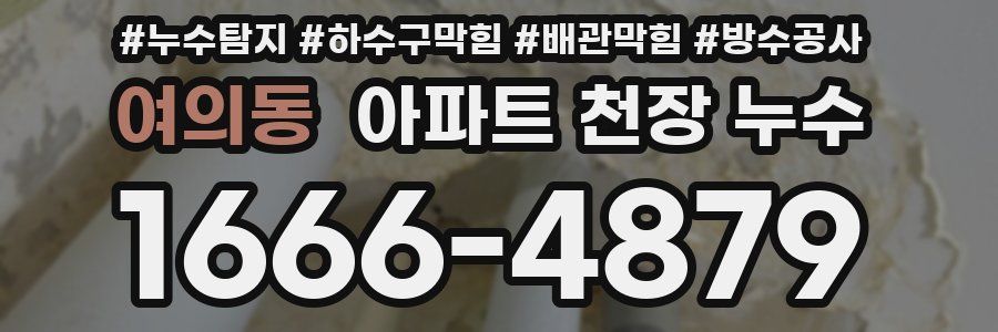 여의동 아파트 천장 누수