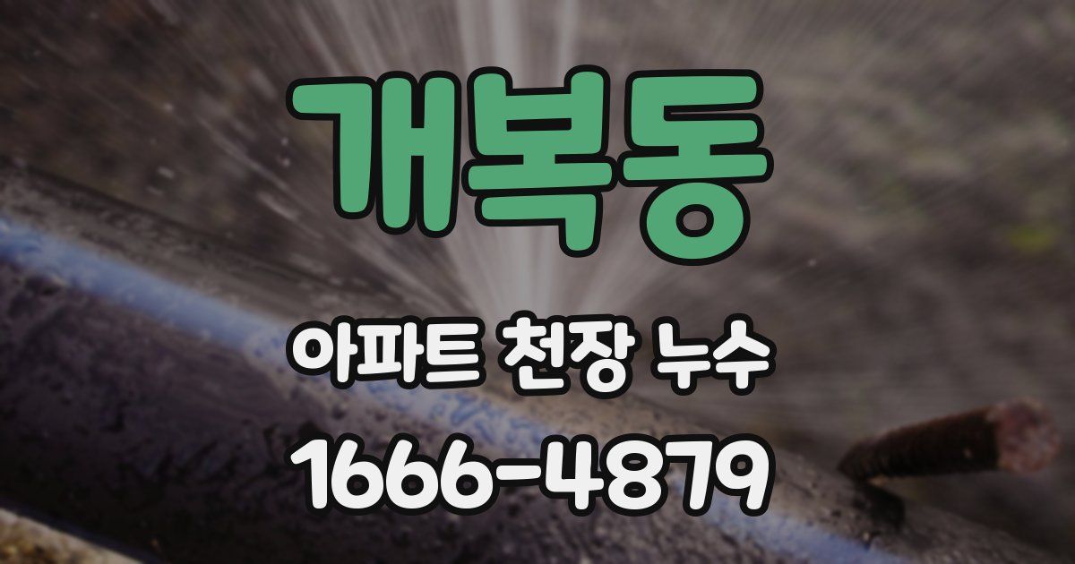 개복동 아파트 천장 누수