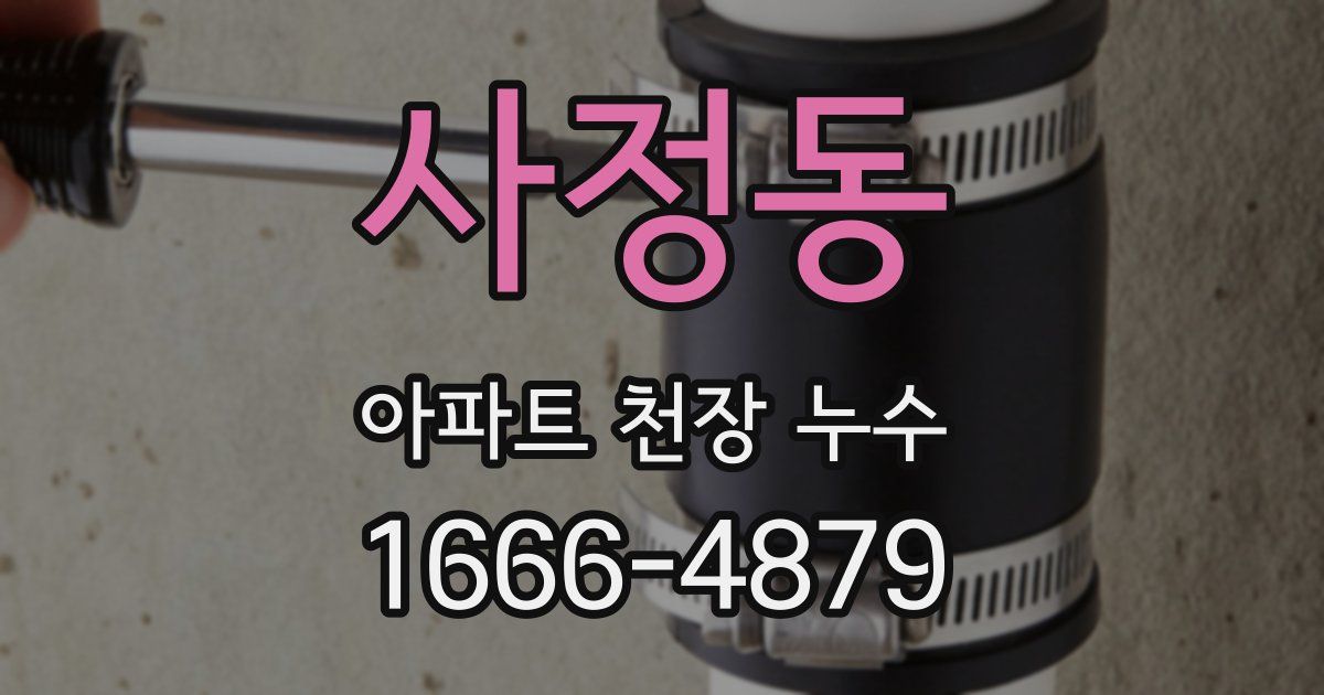 사정동 아파트 천장 누수