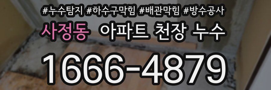 사정동 아파트 천장 누수
